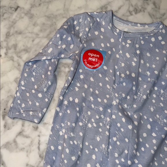 NWT Magnetic Me Light Blue & White Speckled Footie - Picture 2 of 5